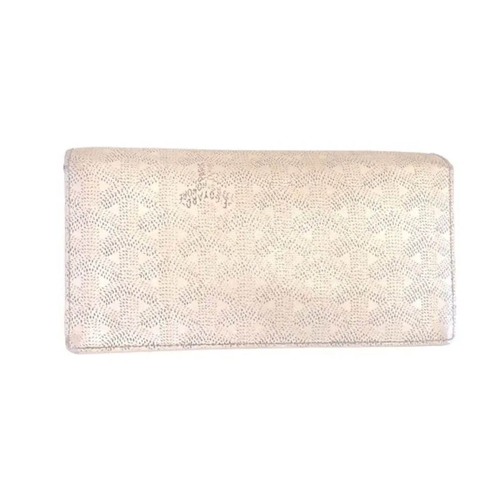 AUTHENTIC GOYARD PARIS Richelieu Bone Monogram Motif Print Long Flap Wallet